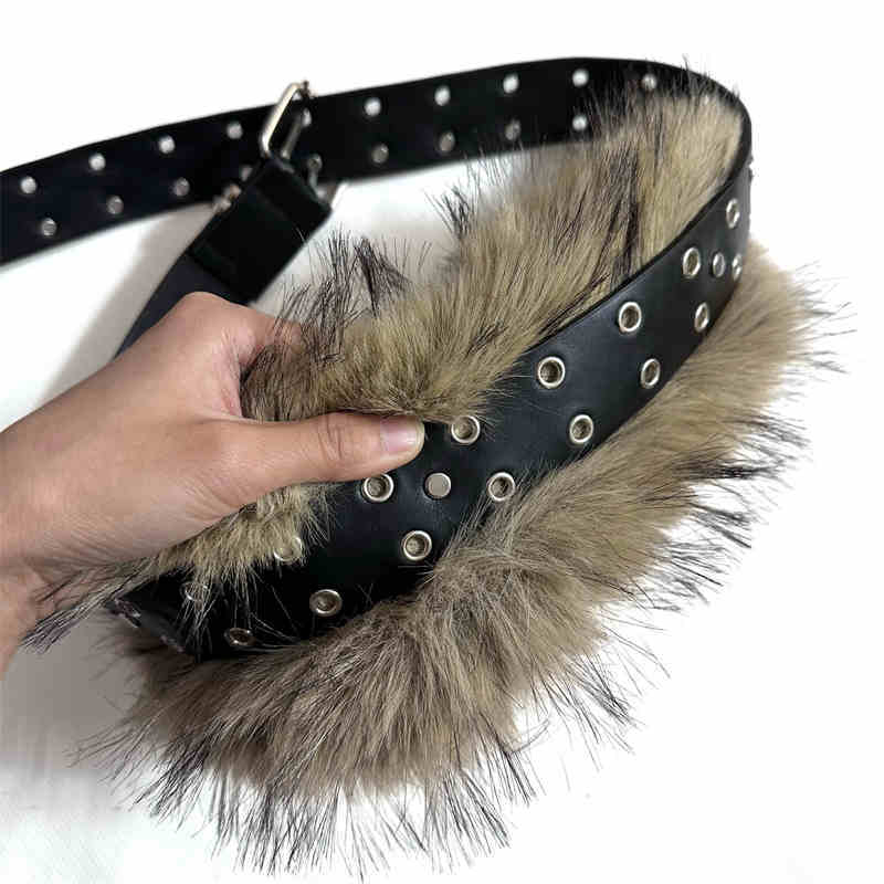Women's Fur Stitching Luxury Belt