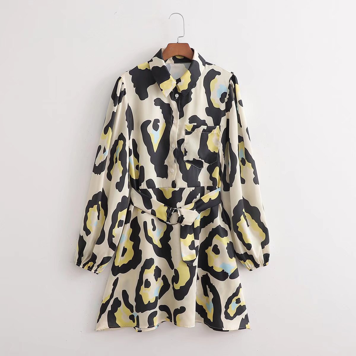 Women's Leopard Print Shirt Dress