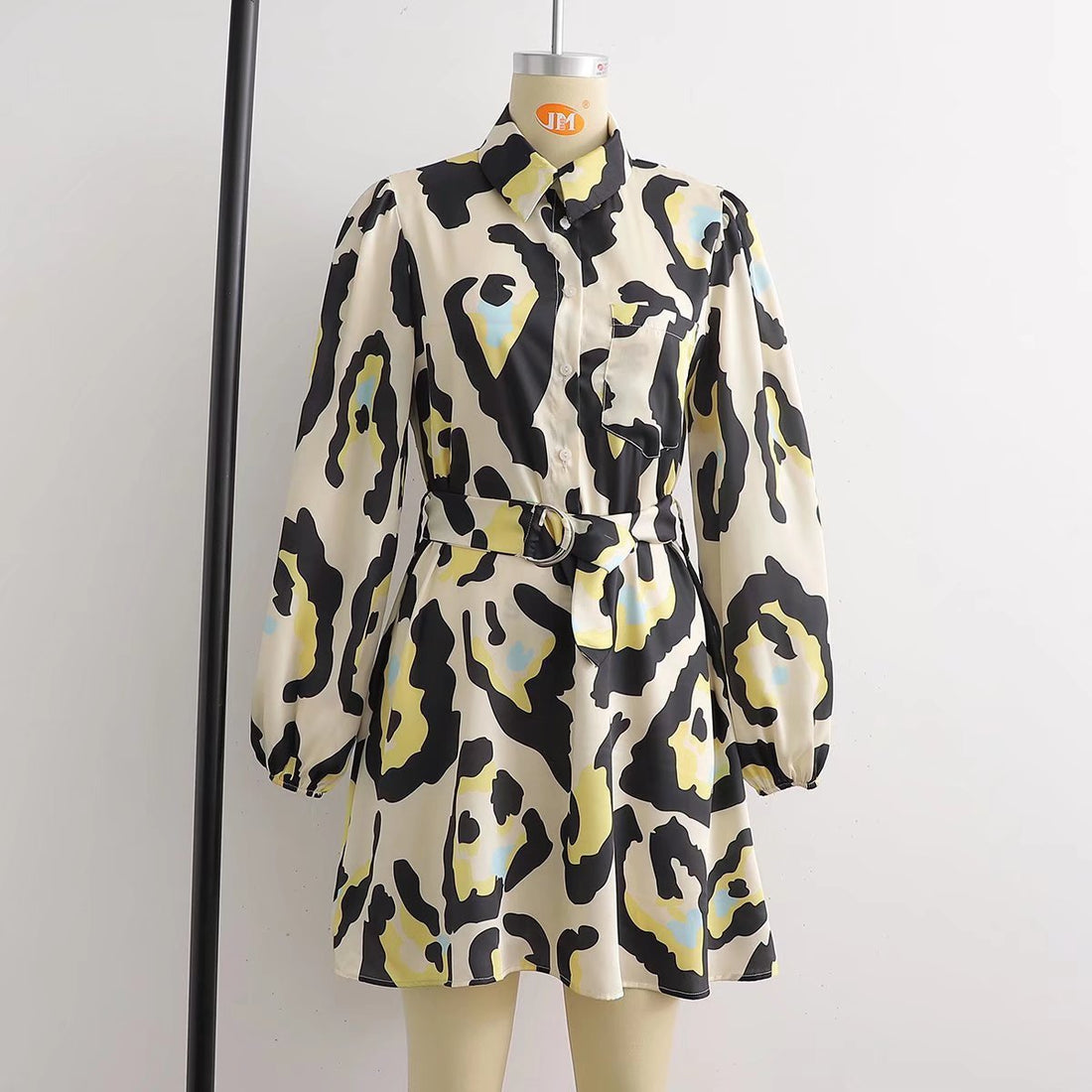 Women's Leopard Print Shirt Dress