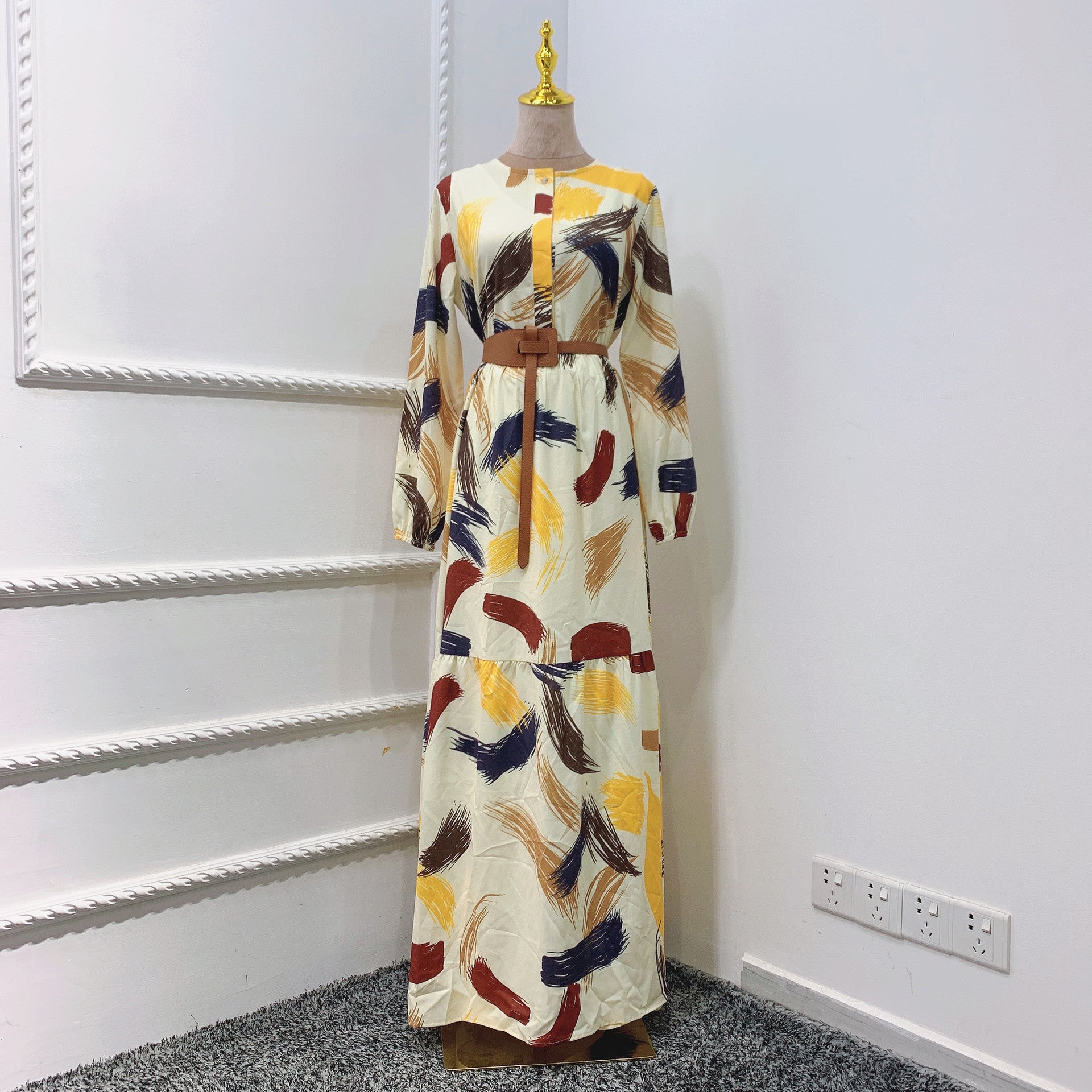 Women's Printed Abaya Dress