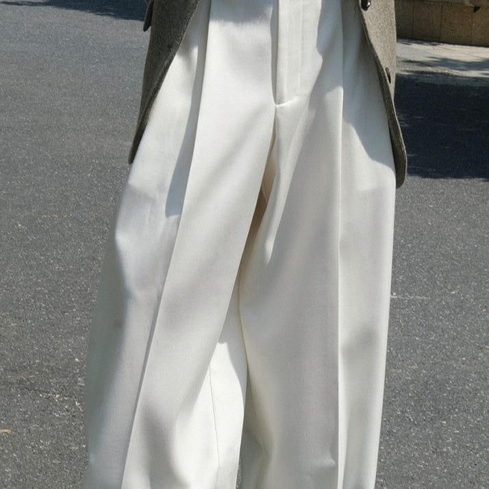 Women'sCasual Style Three-dimensional Pleated Suit Pants