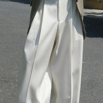 Women'sCasual Style Three-dimensional Pleated Suit Pants