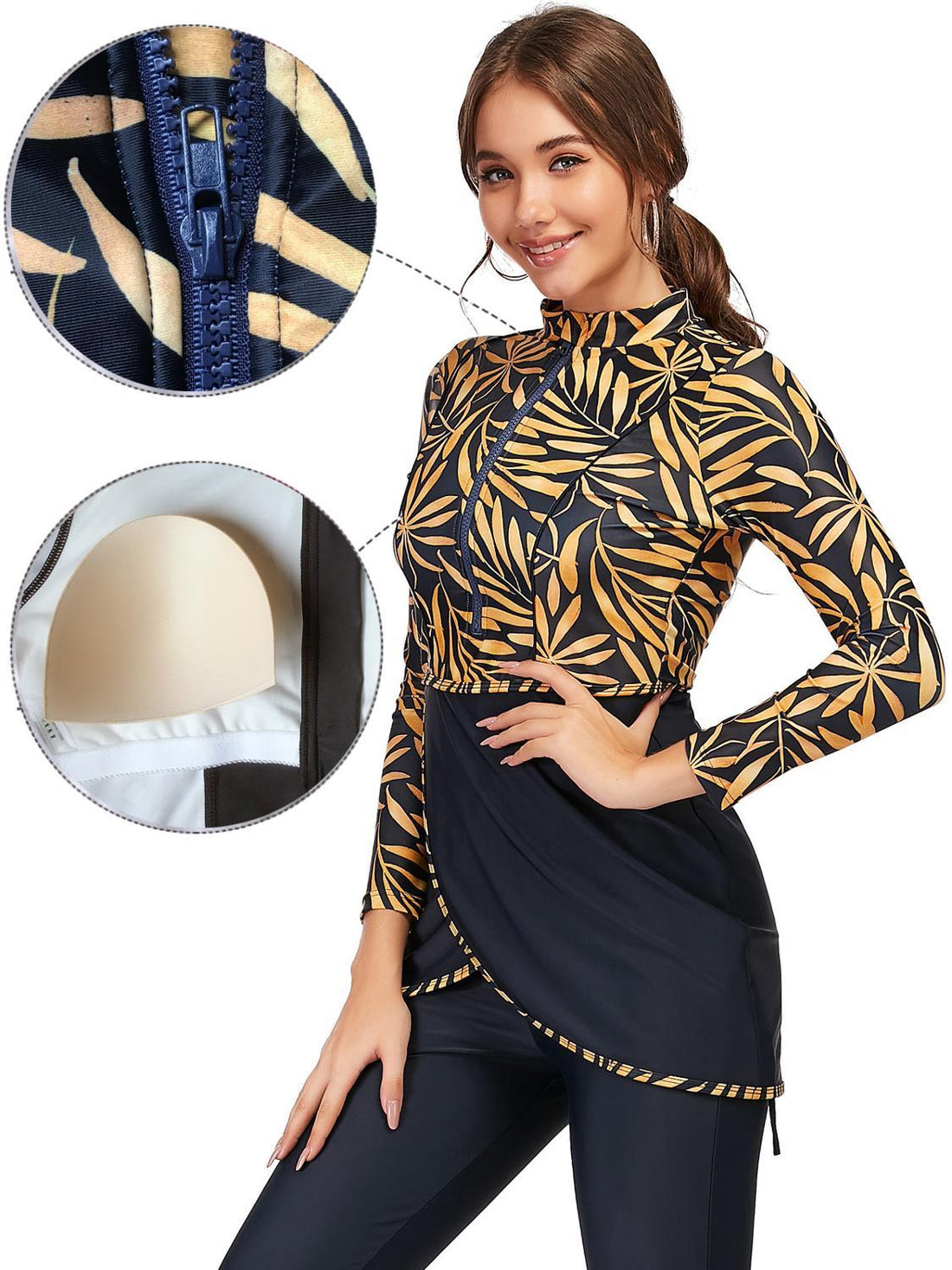 Zippered Modest Swimsuit